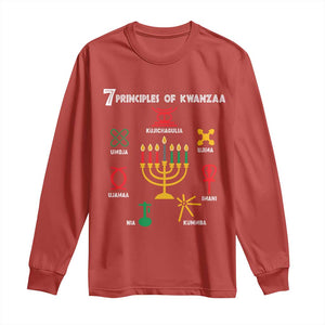 African American Xmas 7 Principles Of Kwanzaa Long Sleeve Shirt TS09 Red Print Your Wear