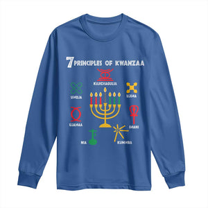 African American Xmas 7 Principles Of Kwanzaa Long Sleeve Shirt TS09 Royal Blue Print Your Wear