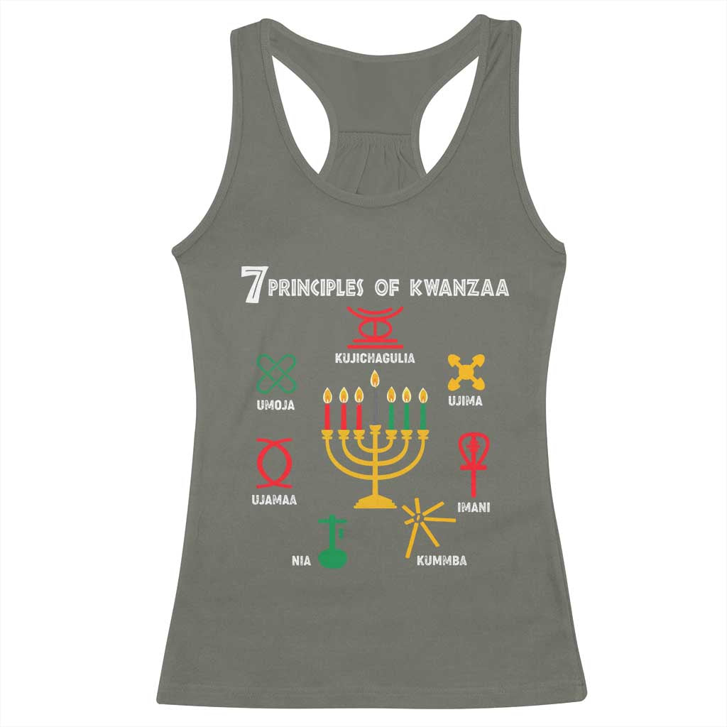 African American Xmas 7 Principles Of Kwanzaa Racerback Tank Top TS09 Military Green Print Your Wear