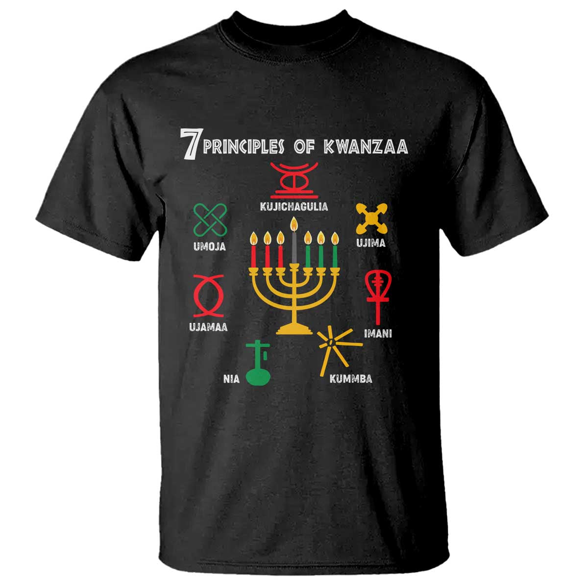 Christmas T Shirt 7 Principles Of Kwanzaa African American Festival TS09 Black Printyourwear