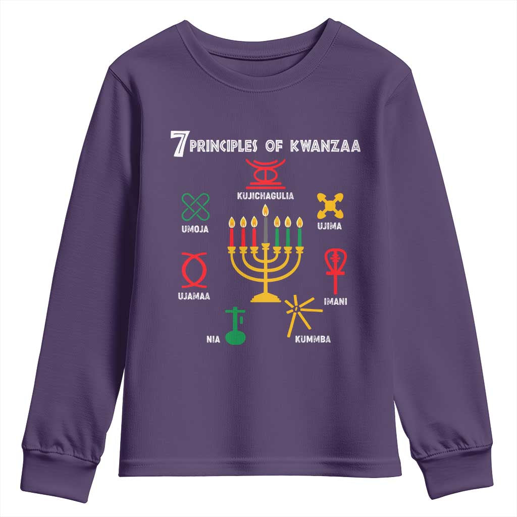 African American Xmas 7 Principles Of Kwanzaa Youth Sweatshirt TS09 Purple Print Your Wear