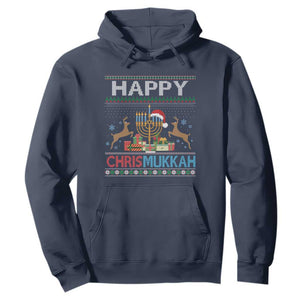 Happy Chrismukkah Funny Jewish Christmas Hanukkah Chanukah Hoodie TS09 Navy Print Your Wear