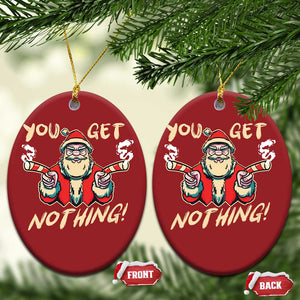 Funny Xmas Gangsta Santa Christmas Ornament You Get Nothing Angry Santa Candy Gun TS09 Oval Red Print Your Wear