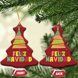 Feliz Navidad Colorful Xmas Tree Spanish Christmas Ornament TS09 Christmas Tree Red Print Your Wear