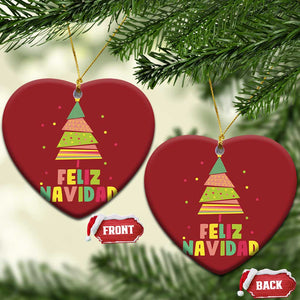 Feliz Navidad Colorful Xmas Tree Spanish Christmas Ornament TS09 Heart Red Print Your Wear