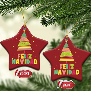 Feliz Navidad Colorful Xmas Tree Spanish Christmas Ornament TS09 Star Red Print Your Wear