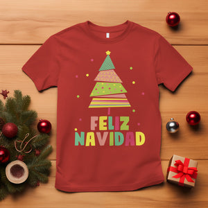 Feliz Navidad Colorful Xmas Tree Spanish Christmas T Shirt TS09 Red Printyourwear