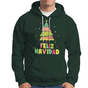 Feliz Navidad Colorful Xmas Tree Spanish Christmas Hoodie TS09 Dark Forest Green Printyourwear