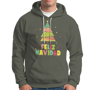 Feliz Navidad Colorful Xmas Tree Spanish Christmas Hoodie TS09 Military Green Printyourwear