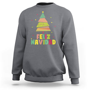 Feliz Navidad Colorful Xmas Tree Spanish Christmas Sweatshirt TS09 Charcoal Printyourwear