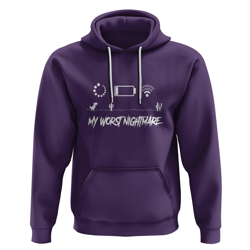 My Worst Nightmare Emty Battery Wifi Loading Gamer Power Hoodie TS09 Purple Printyourwear