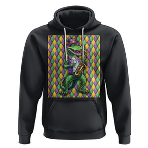 Mardi Gras Funny Alligator Crocodiles Jester Fat Tuesday New Orleans Hoodie TS09 Black Printyourwear