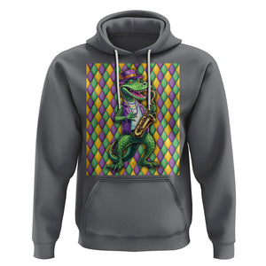 Mardi Gras Funny Alligator Crocodiles Jester Fat Tuesday New Orleans Hoodie TS09 Charcoal Printyourwear