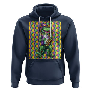 Mardi Gras Funny Alligator Crocodiles Jester Fat Tuesday New Orleans Hoodie TS09 Navy Printyourwear