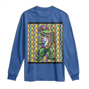 Mardi Gras Funny Alligator Crocodiles Jester Fat Tuesday New Orleans Long Sleeve Shirt TS09 Royal Blue Print Your Wear