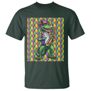 Mardi Gras Funny Alligator Crocodiles Jester Fat Tuesday New Orleans T Shirt TS09 Dark Forest Green Printyourwear