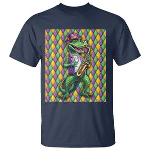 Mardi Gras Funny Alligator Crocodiles Jester Fat Tuesday New Orleans T Shirt TS09 Navy Printyourwear