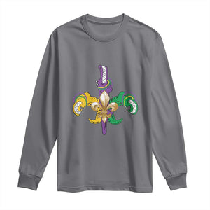 Mardi Gras Alligator Crocodiles Funny Fleur De Lis Long Sleeve Shirt TS09 Charcoal Print Your Wear