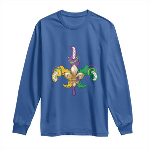 Mardi Gras Alligator Crocodiles Funny Fleur De Lis Long Sleeve Shirt TS09 Royal Blue Print Your Wear