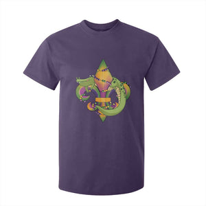 Mardi Gras Alligator Crocodiles Fleur De Lis T Shirt For Kid TS09 Purple Print Your Wear