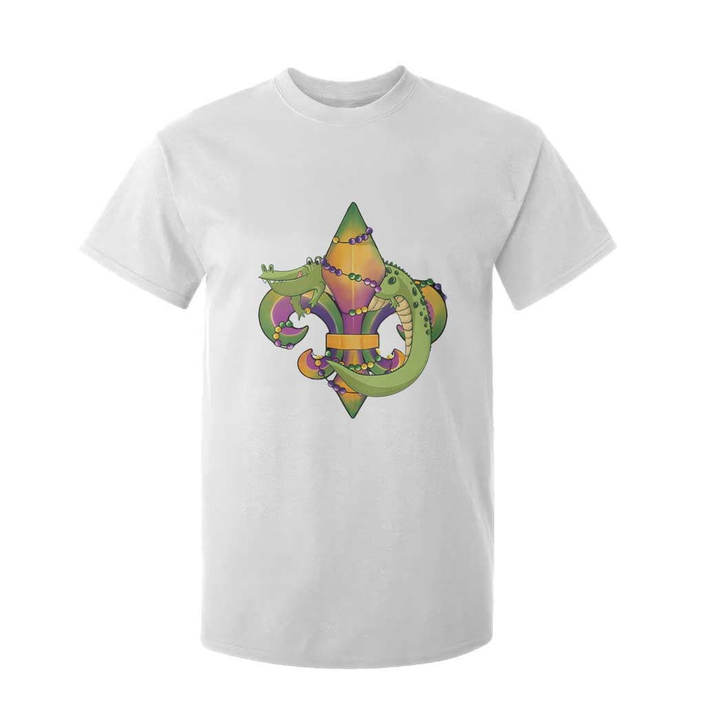 Mardi Gras Alligator Crocodiles Fleur De Lis T Shirt For Kid TS09 White Print Your Wear