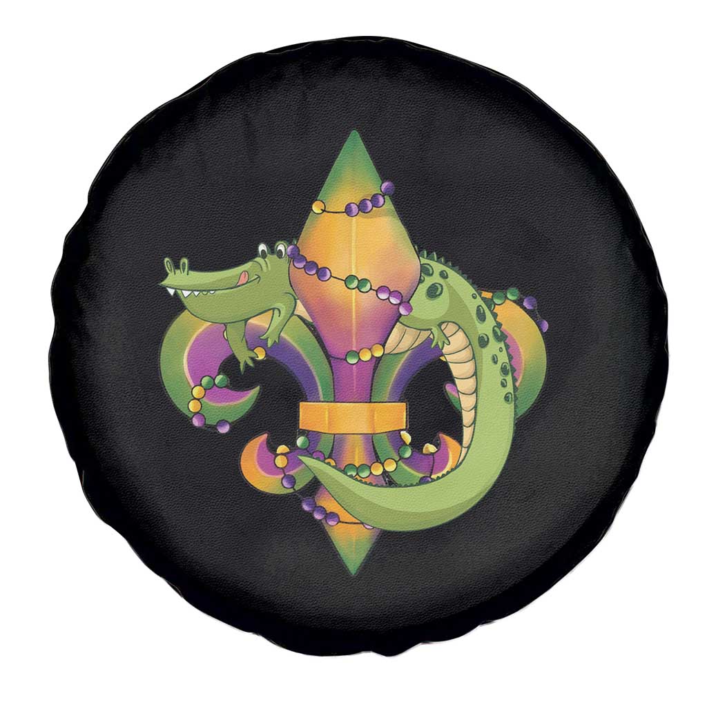 Mardi Gras Alligator Crocodiles Fleur De Lis Spare Tire Cover TS09 Print Your Wear