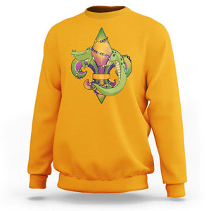 Mardi Gras Alligator Crocodiles Fleur De Lis Sweatshirt TS09 Gold Printyourwear