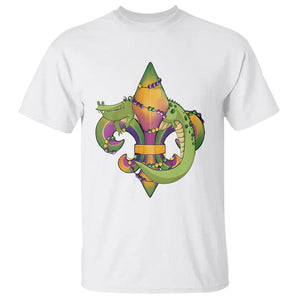 Mardi Gras Alligator Crocodiles Fleur De Lis T Shirt TS09 White Printyourwear