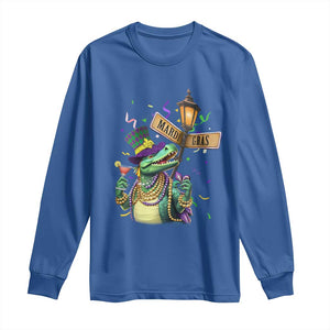 Bead Dinosaur Funny Mardi Grawr Gras Long Sleeve Shirt TS09 Royal Blue Print Your Wear