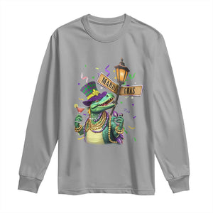 Bead Dinosaur Funny Mardi Grawr Gras Long Sleeve Shirt TS09 Sport Gray Print Your Wear