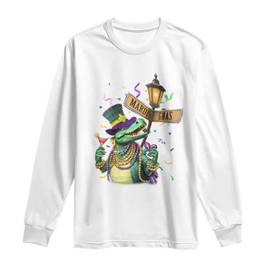 Bead Dinosaur Funny Mardi Grawr Gras Long Sleeve Shirt TS09 White Print Your Wear