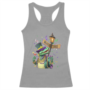 Bead Dinosaur Funny Mardi Grawr Gras Racerback Tank Top TS09 Sport Gray Print Your Wear
