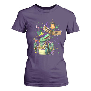 Bead Dinosaur Funny Mardi Grawr Gras T Shirt For Women TS09 Purple Print Your Wear