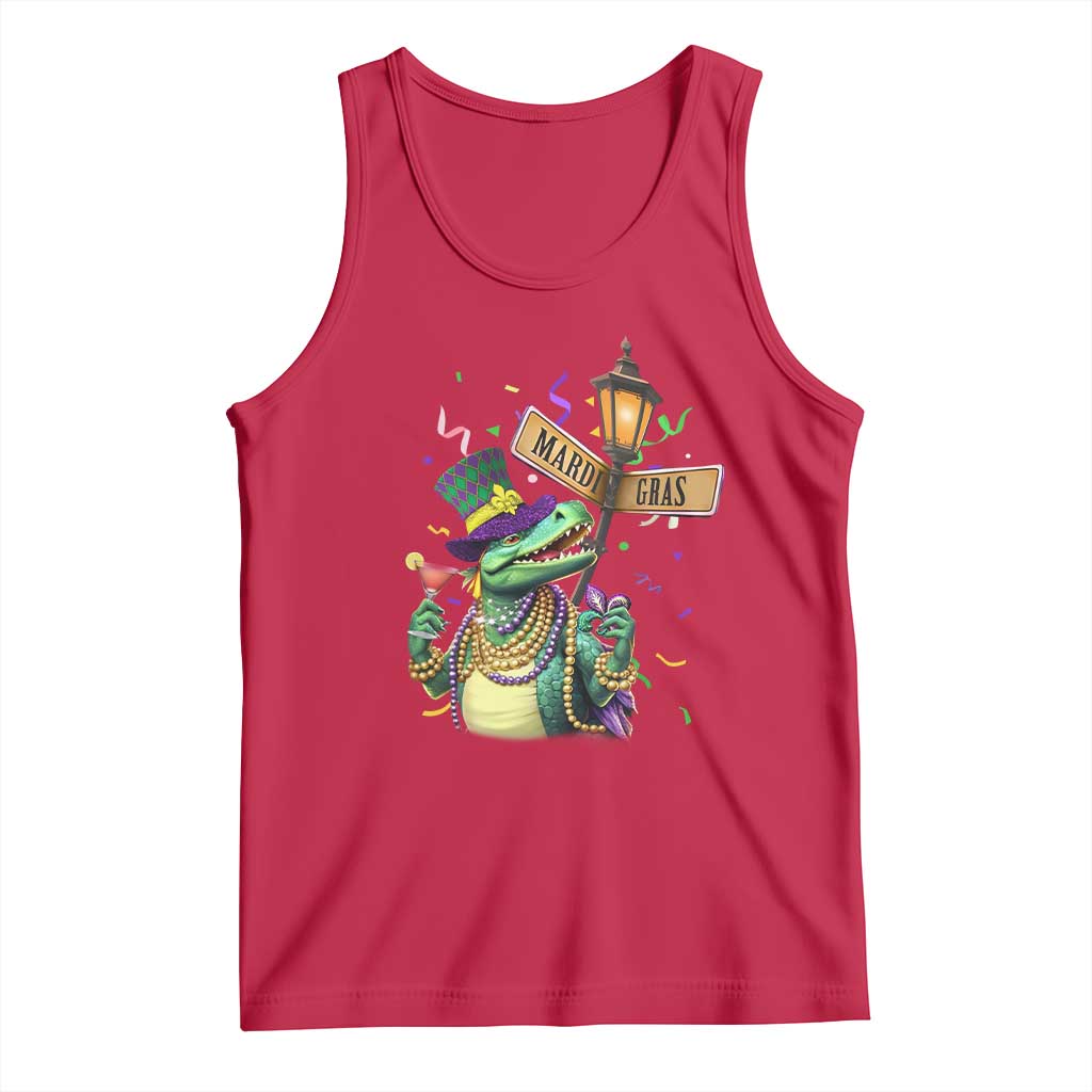Bead Dinosaur Funny Mardi Grawr Gras Tank Top TS09 Red Print Your Wear