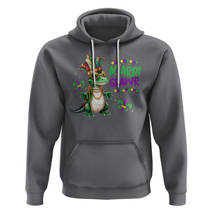 Mardi Grawr Gras Cute Bead Dinosaur Hoodie TS09 Charcoal Printyourwear