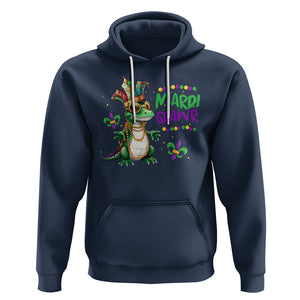 Mardi Grawr Gras Cute Bead Dinosaur Hoodie TS09 Navy Printyourwear