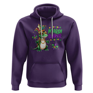 Mardi Grawr Gras Cute Bead Dinosaur Hoodie TS09 Purple Printyourwear