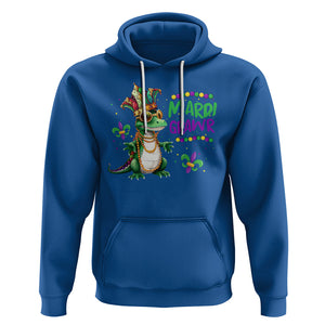 Mardi Grawr Gras Cute Bead Dinosaur Hoodie TS09 Royal Blue Printyourwear