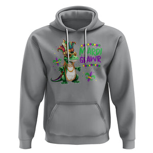 Mardi Grawr Gras Cute Bead Dinosaur Hoodie TS09 Sport Gray Printyourwear