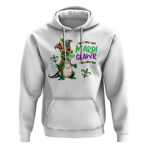 Mardi Grawr Gras Cute Bead Dinosaur Hoodie TS09 White Printyourwear