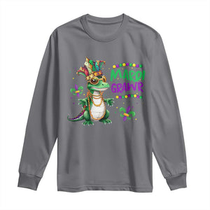 Mardi Grawr Gras Cute Bead Dinosaur Long Sleeve Shirt TS09 Charcoal Print Your Wear