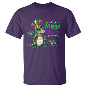 Mardi Grawr Gras Cute Bead Dinosaur T Shirt TS09 Purple Printyourwear