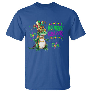 Mardi Grawr Gras Cute Bead Dinosaur T Shirt TS09 Royal Blue Printyourwear