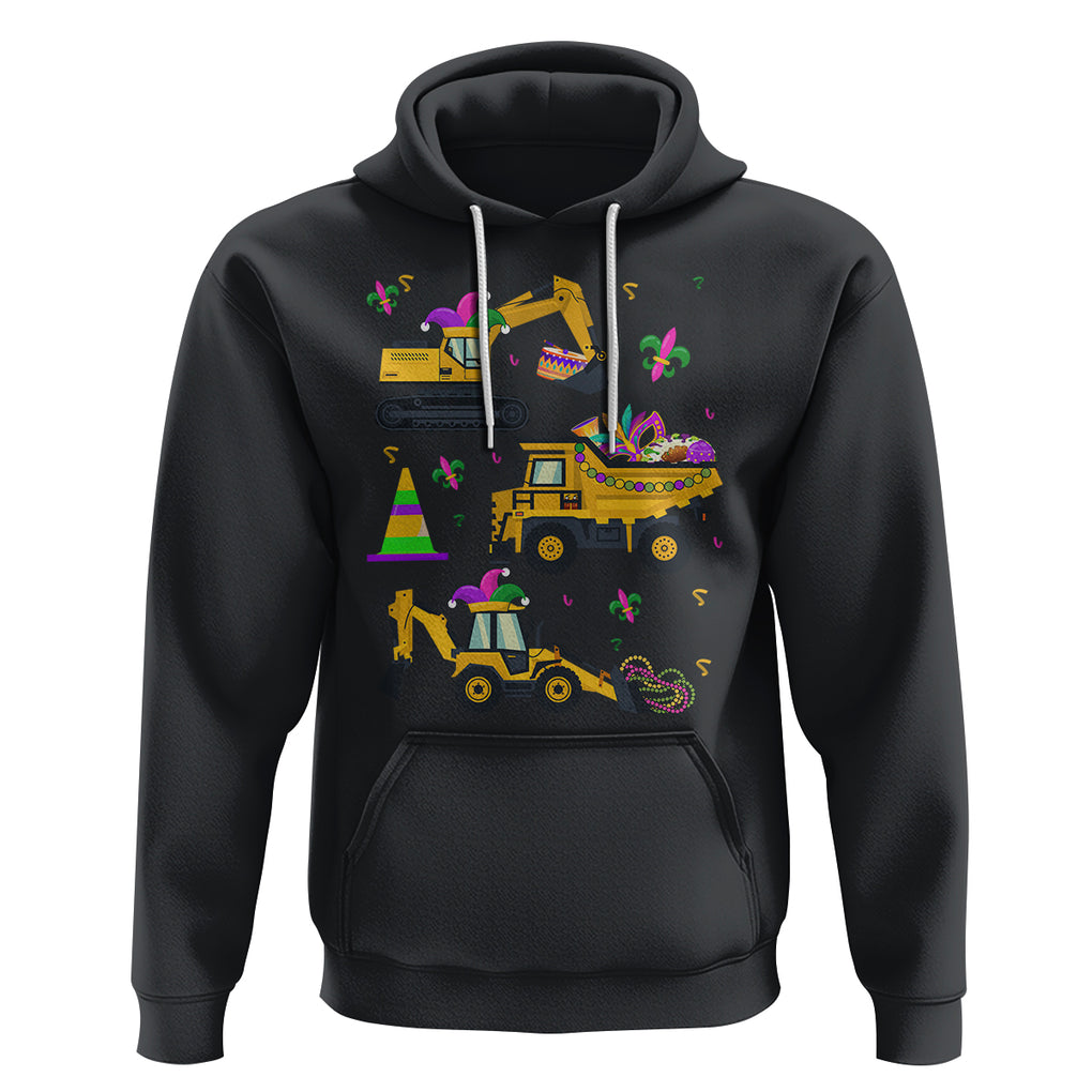 Mardi Gras Hoodie Jester Construction Vehicle Truck Fat Tuesday New Orleans TS09 Black Printyourwear