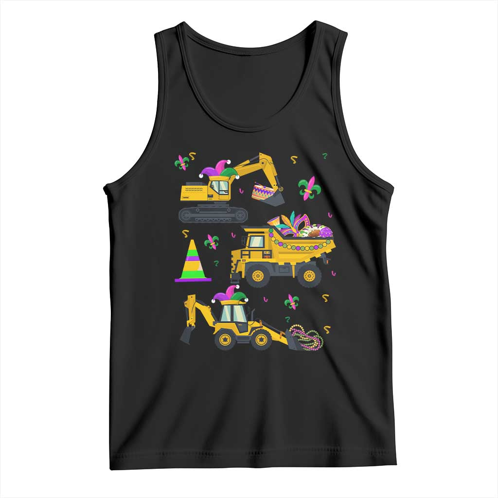 Mardi Gras Tank Top Jester Construction Vehicle Truck Fat Tuesday New Orleans TS09 Black Print Your Wear