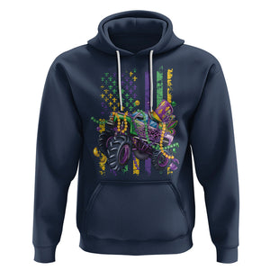 Mardi Gras Monster Truck Beads Flag Hoodie TS09 Navy Printyourwear