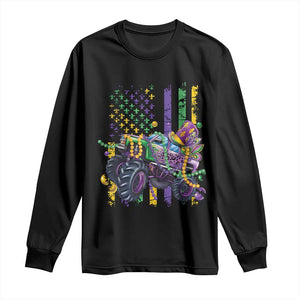 Mardi Gras Monster Truck Beads Flag Long Sleeve Shirt TS09 Black Print Your Wear