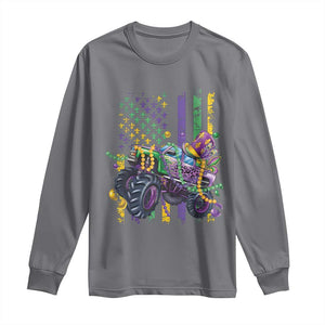 Mardi Gras Monster Truck Beads Flag Long Sleeve Shirt TS09 Charcoal Print Your Wear