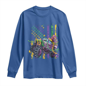 Mardi Gras Monster Truck Beads Flag Long Sleeve Shirt TS09 Royal Blue Print Your Wear