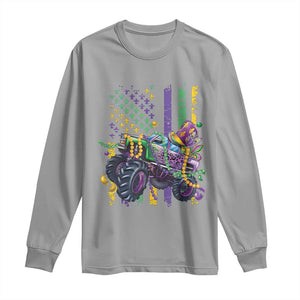 Mardi Gras Monster Truck Beads Flag Long Sleeve Shirt TS09 Sport Gray Print Your Wear